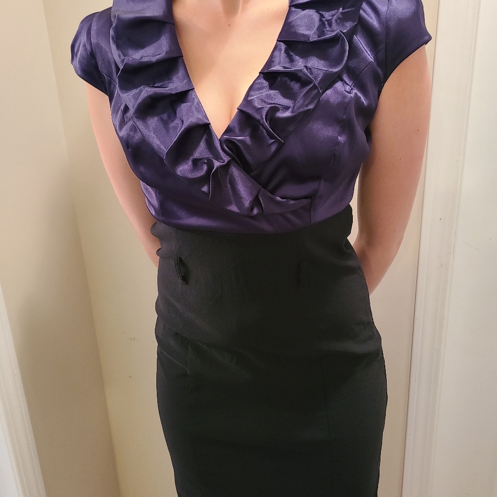 14.)Classy Purple Pencil Dress